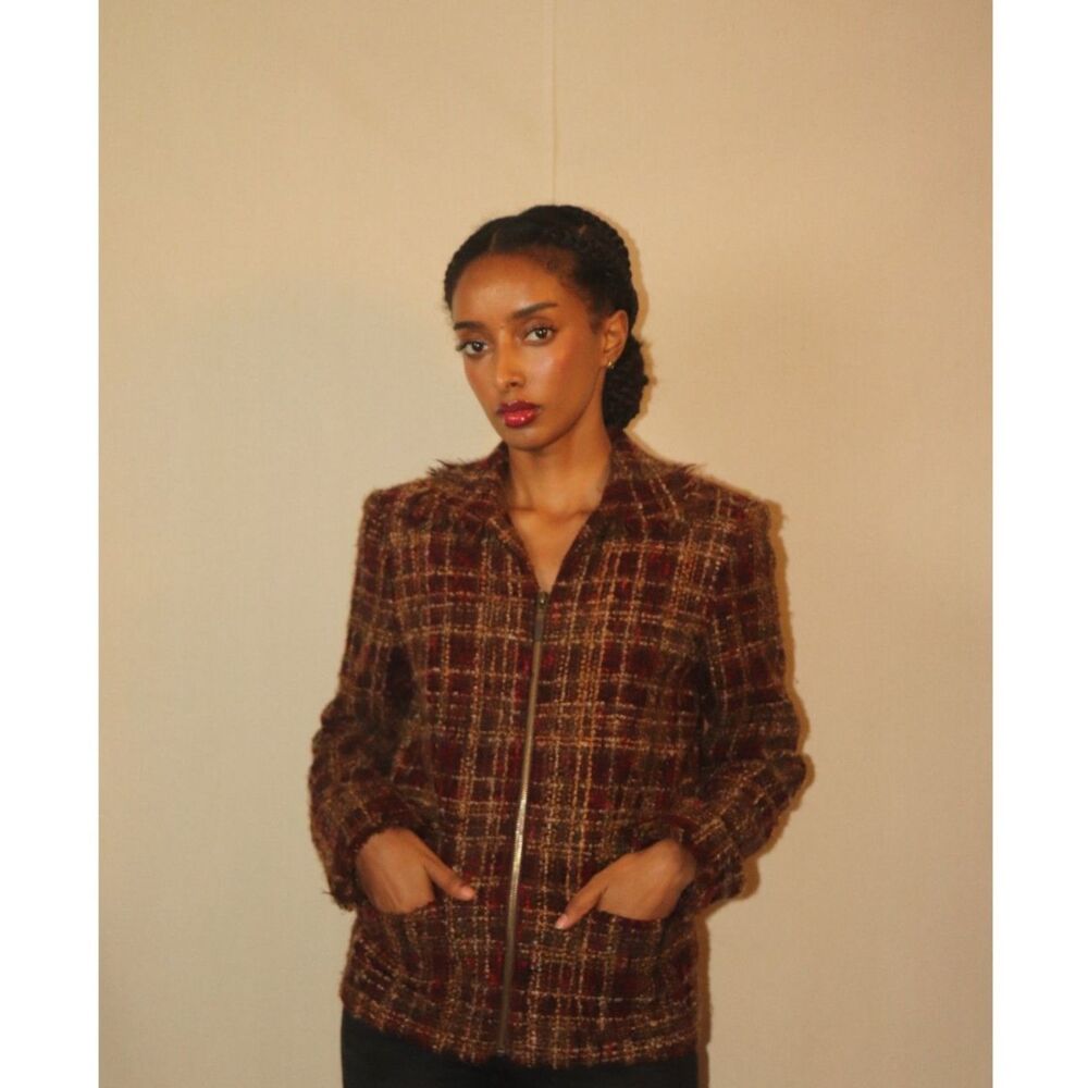 Vintage Real Clothes Tweed Zip-Up Jacket